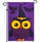 G128 - Halloween Garden Flag, Trick or Treat Quote with Cute Owl, Garden Yard Decorations, | 12x18 Inch | Printed 150D Polyester - Rustic Holiday Seasonal Outdoor Flag
